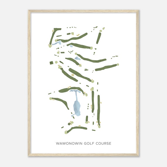 Wawonowin Golf Course Michigan Modern Watercolor Map Golfer Gift Golf Wall Art Golf Poster Print Course Layout