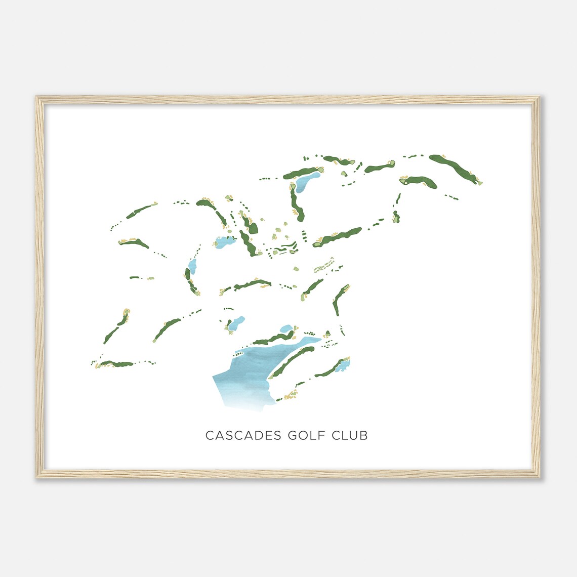 Cascades Golf Club New Jersey Modern Watercolor Map Golfer Gift Golf Wall Art Golf Poster Print Course Layout