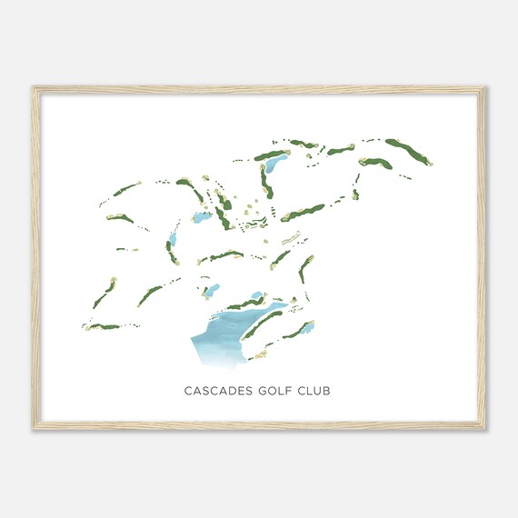 Cascades Golf Club New Jersey Modern Watercolor Map Golfer Gift Golf Wall Art Golf Poster Print Course Layout