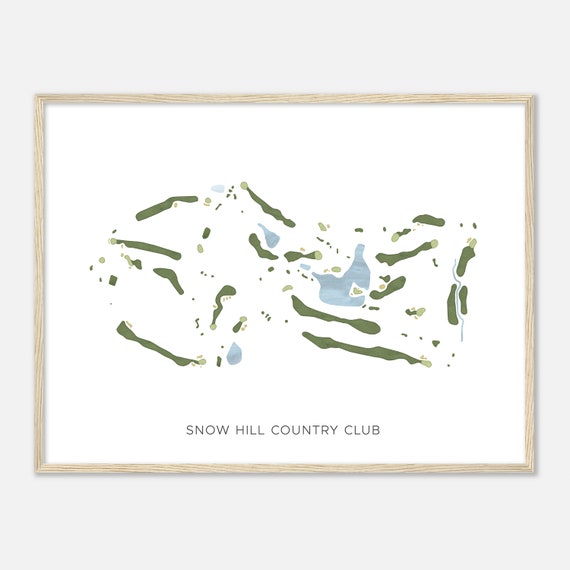 Snow Hill Country Club Ohio Modern Watercolor Map Golfer Gift Golf Wall Art Golf Poster Print Course Layout