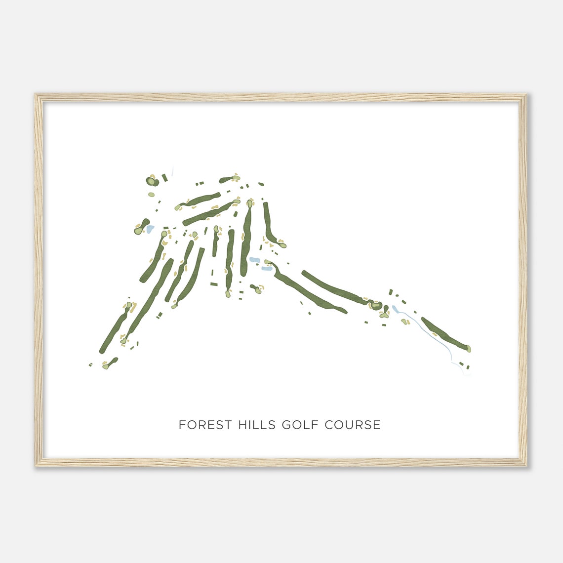 Forest Hills Golf Course Wisconsin Modern Watercolor Map Golfer Gift Golf Wall Art Golf Poster Print Course Layout