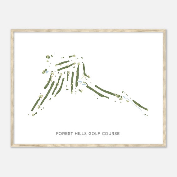 Forest Hills Golf Course Wisconsin Modern Watercolor Map Golfer Gift Golf Wall Art Golf Poster Print Course Layout