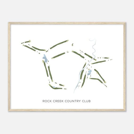 Rock Creek Country Club Oregon Modern Watercolor Map Golfer Gift Golf Wall Art Golf Poster Print Course Layout