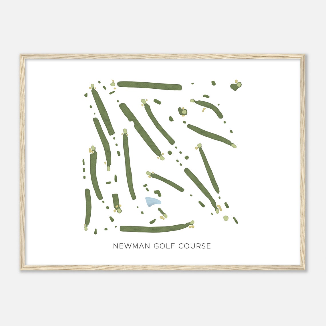 Newman Golf Course Illinois Modern Watercolor Map Golfer Gift Golf Wall Art Golf Poster Print Course Layout