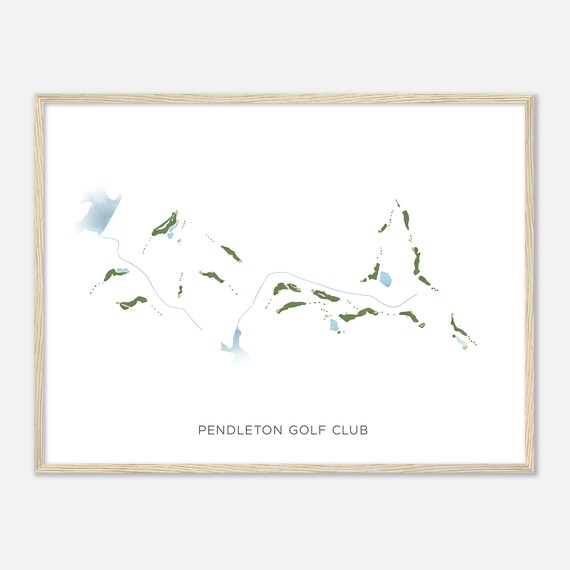 Pendleton Golf Club Virginia Modern Watercolor Course Map Poster