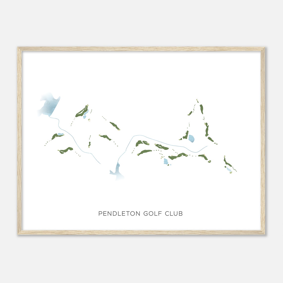 Pendleton Golf Club Virginia Modern Watercolor Course Map Poster