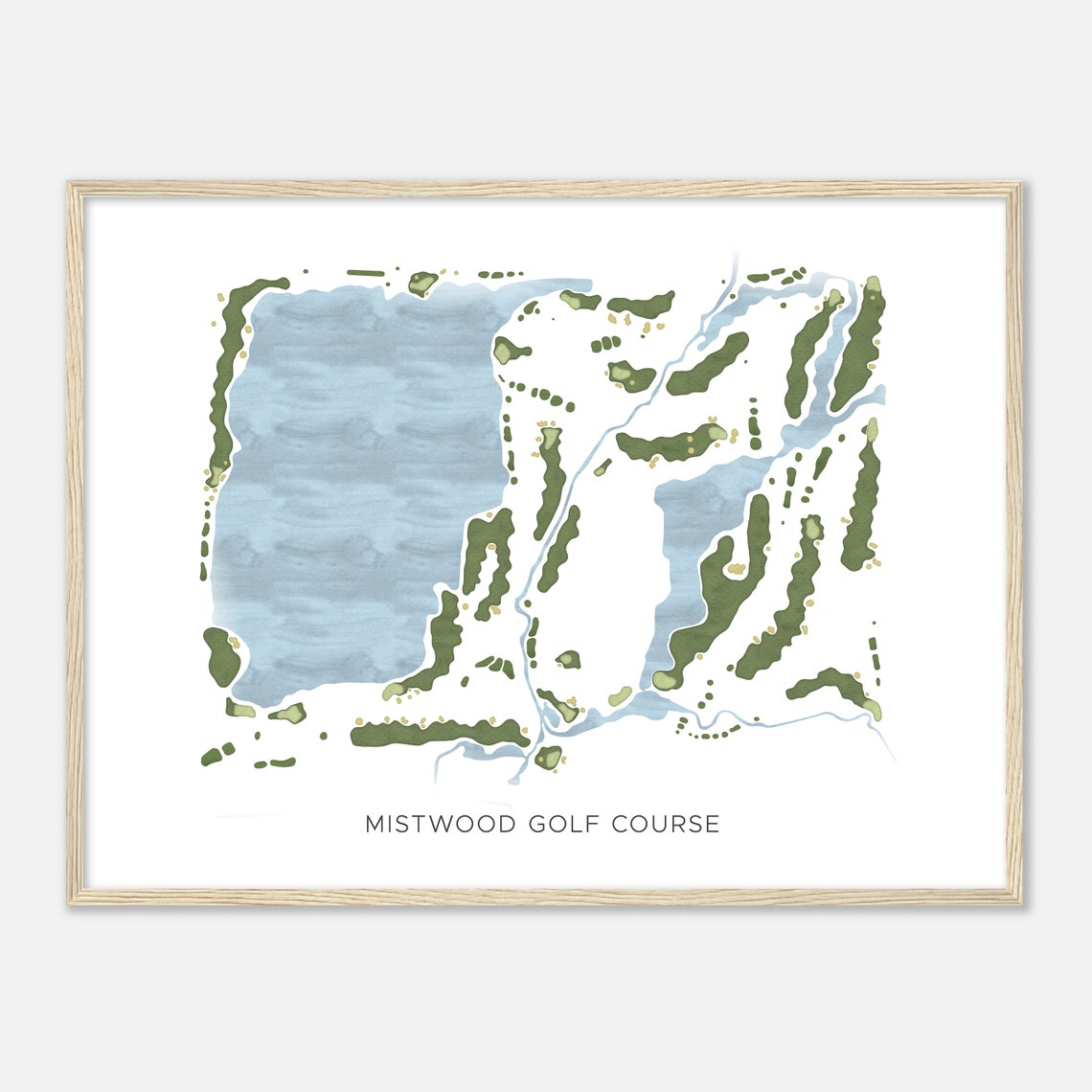 Mistwood Golf Course Illinois Modern Watercolor Map Golfer Gift Golf Wall Art Golf Poster Print Course Layout - Image 2