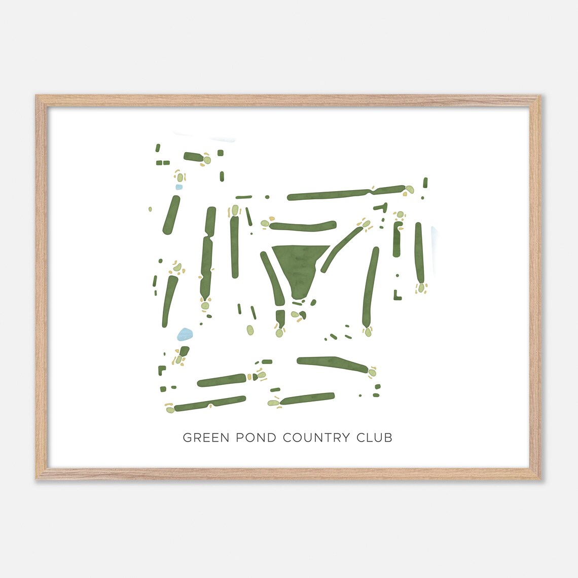 Green Pond Country Club Modern Watercolor Golf Course Map Art Print