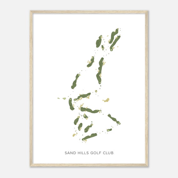 Sand Hills Golf Club Nebraska Modern Watercolor Map Golfer Gift Golf Wall Art Golf Poster Print Course Layout