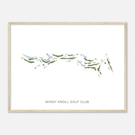 Windy Knoll Golf Club Ohio Modern Watercolor Map Golfer Gift Golf Wall Art Golf Poster Print Course Layout