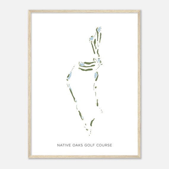 Native Oaks Golf Course California Modern Watercolor Map Golfer Gift Golf Wall Art Golf Poster Print Course Layout