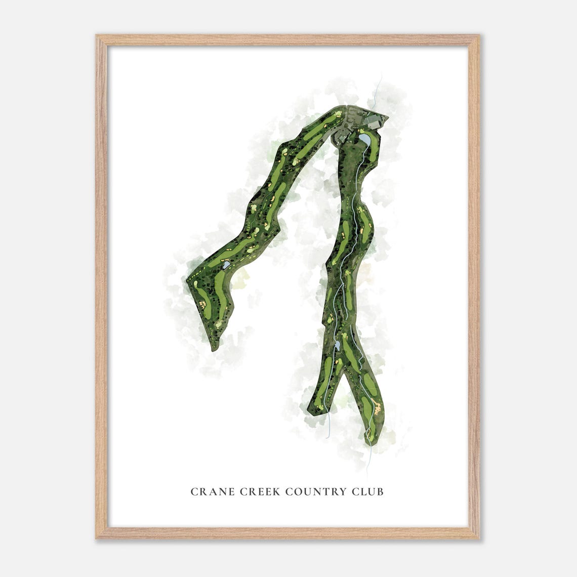 Crane Creek Country Club Watercolor Golf Course Map Golfer Gift Poster - Image 2