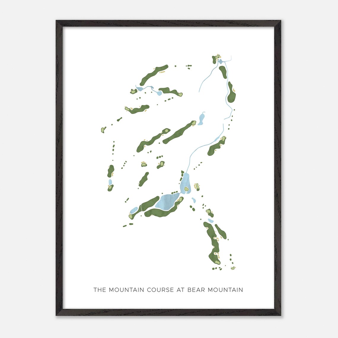 The Mountain Course at Bear Mountain Canada Modern Watercolor Map Poster - Image 2