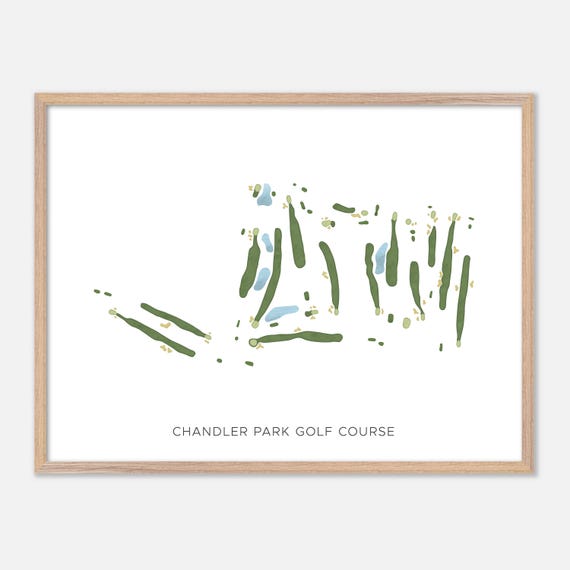 Chandler Park Golf Course In Detroit Michigan Modern Watercolor Map Golfer Gift Golf Wall Art Golf Poster Print Course Layout