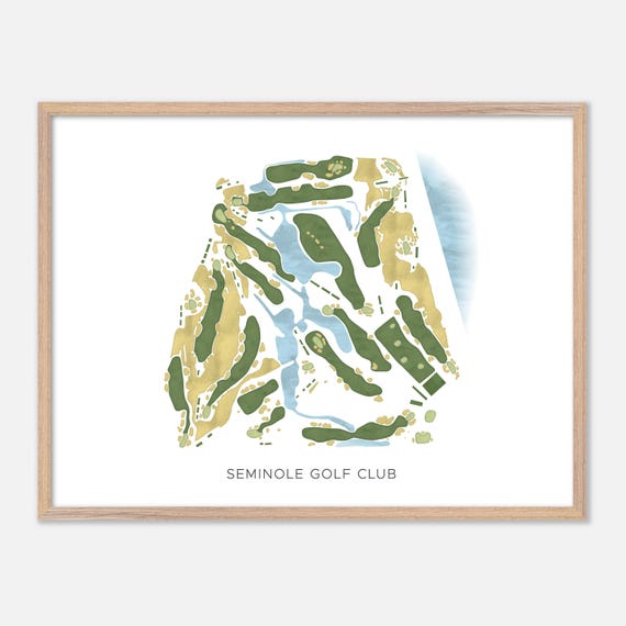 Seminole Golf Club, Juno Beach Florida Watercolor Map