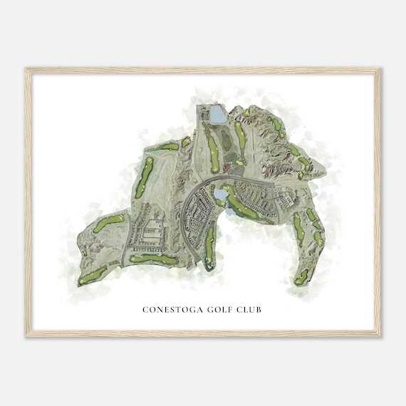 Conestoga Golf Club Nevada Classic Watercolor Map Golfer Gift Golf Wall Art Golf Poster Print Course Layout