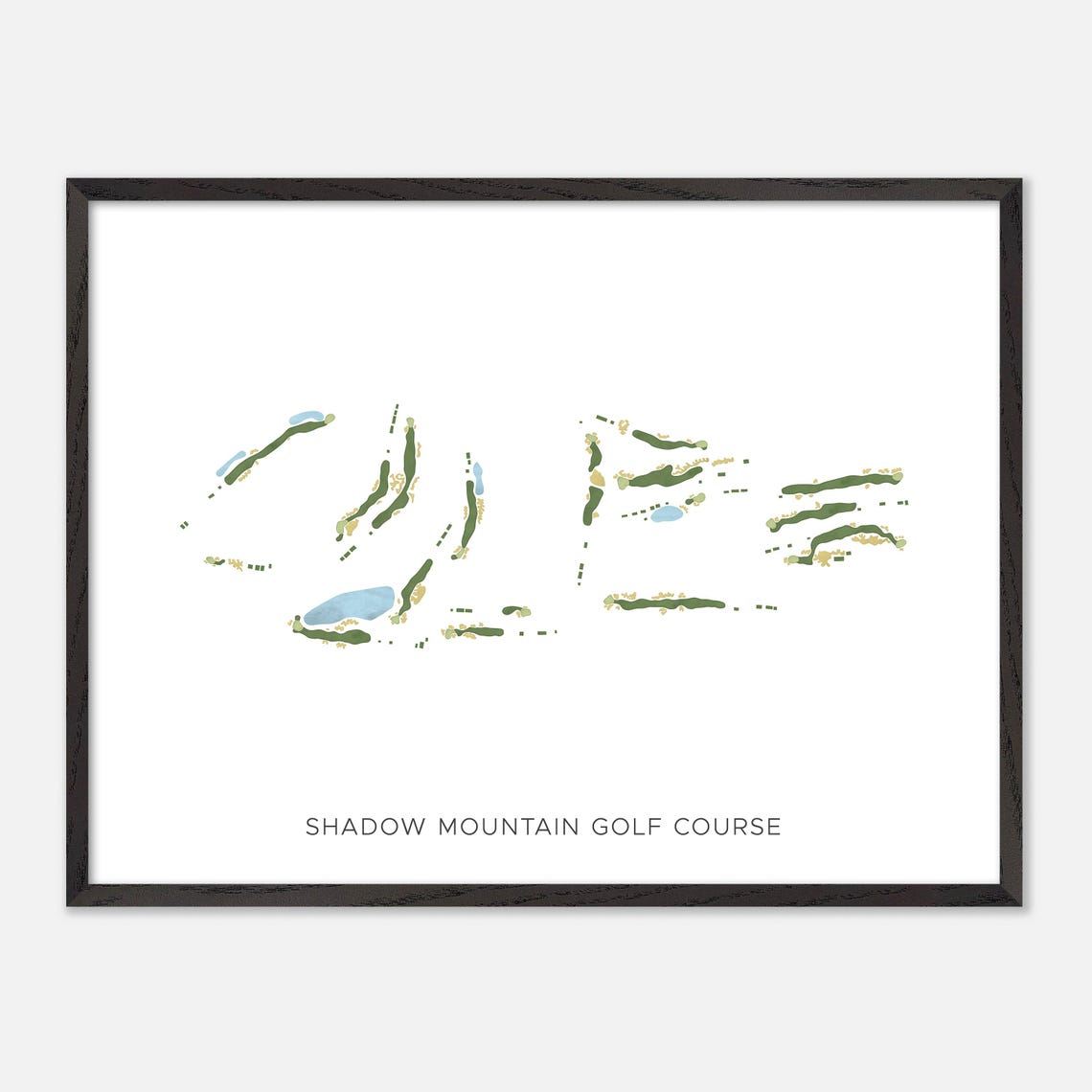 Shadow Mountain Golf Course Minimalist Watercolor Map Poster - Image 4