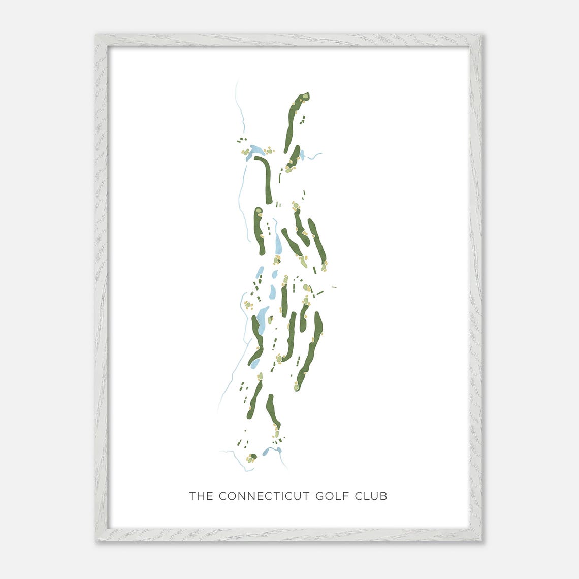 The Connecticut Golf Club Modern Watercolor Course Map Poster - Image 2