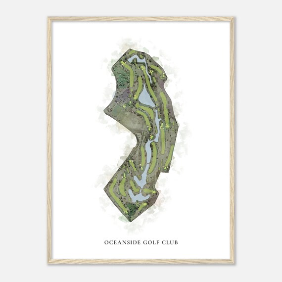 Oceanside Golf Club California Classic Watercolor Map Golfer Gift Golf Wall Art Golf Poster Print Course Layout