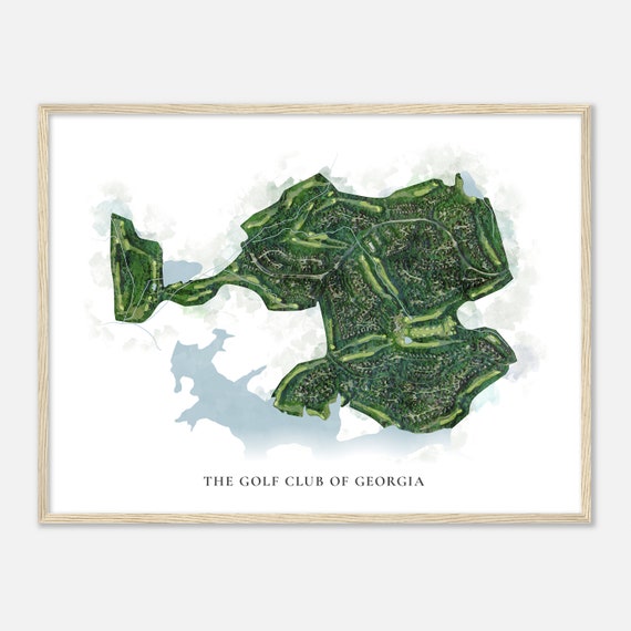 The Golf Club Of Georgia Georgia Classic Watercolor Map Golfer Gift Golf Wall Art Golf Poster Print Course Layout