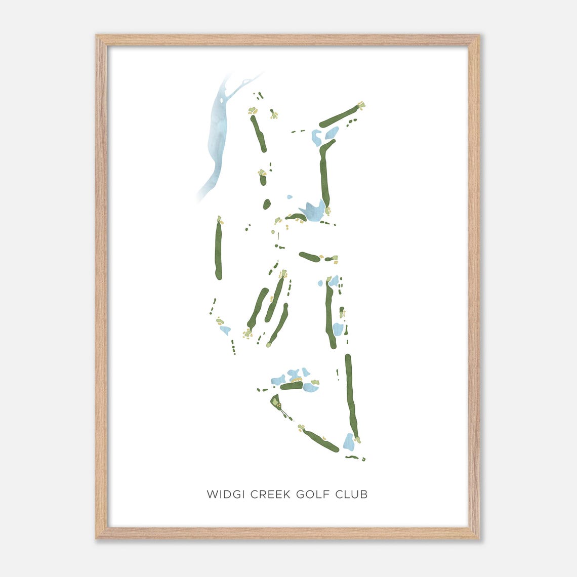 Widgi Creek Golf Club Bend Oregon Modern Watercolor Course Map Poster - Image 2