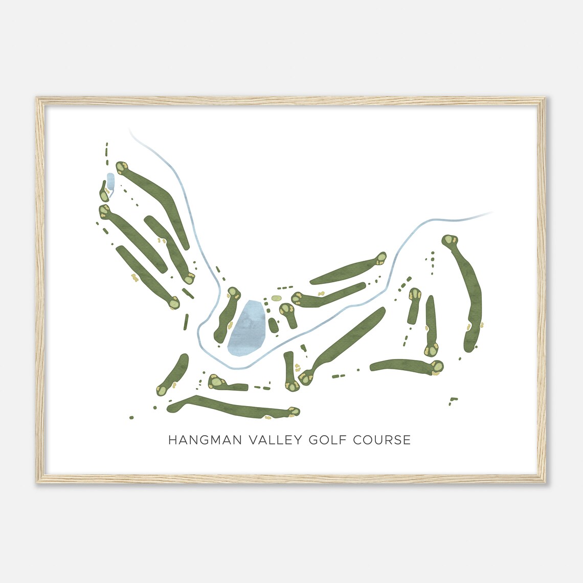 Hangman Valley Golf Course Washington Modern Watercolor Map Golfer Gift Golf Wall Art Golf Poster Print Course Layout - Image 2