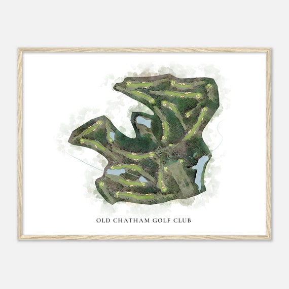 Old Chatham Golf Club North Carolina Classic Watercolor Map Golfer Gift Golf Wall Art Golf Poster Print Course Layout