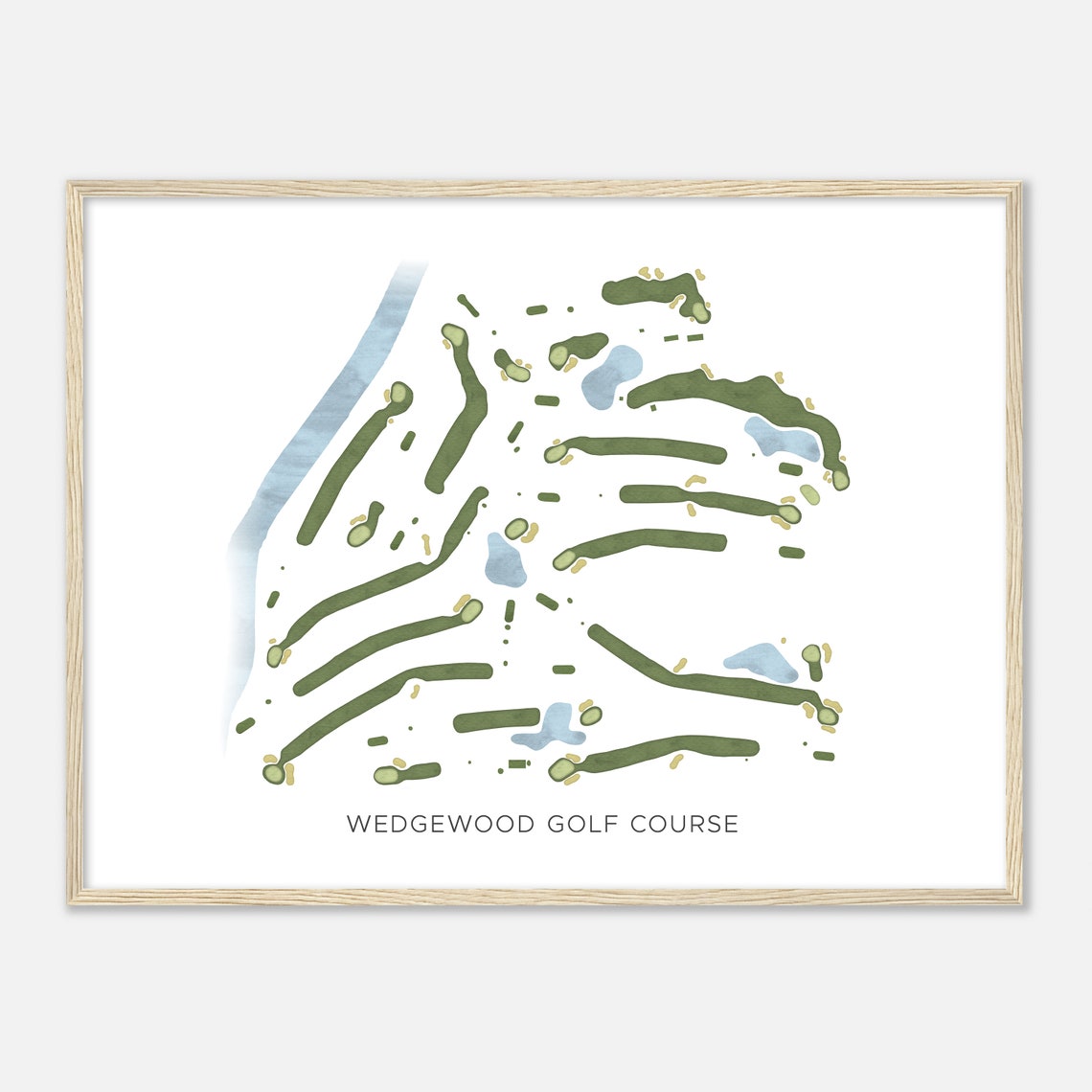 Wedgewood Golf Course Illinois Modern Watercolor Map Golfer Gift Golf Wall Art Golf Poster Print Course Layout - Image 2