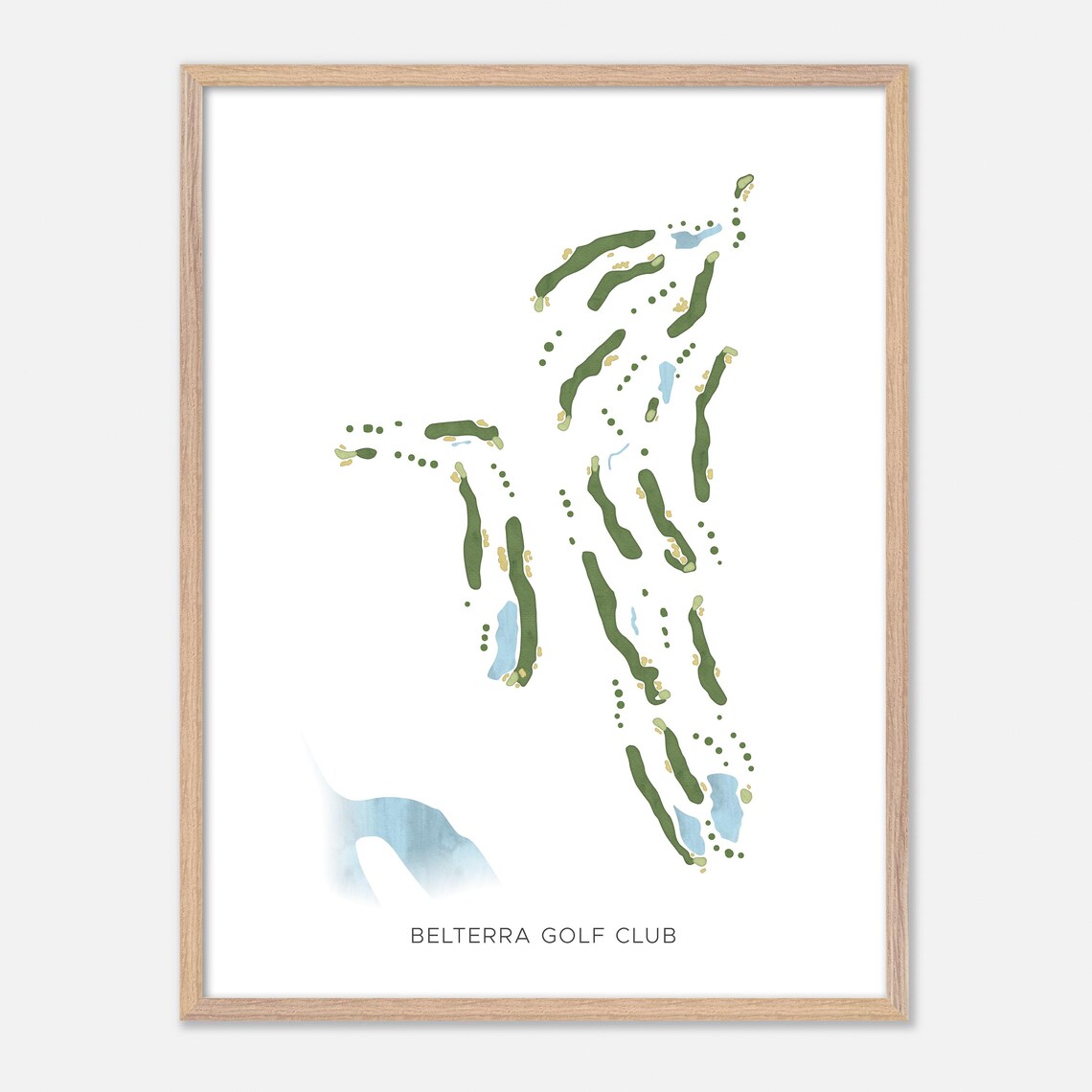 Belterra Golf Club Florence Indiana Modern Watercolor Map Poster - Image 6