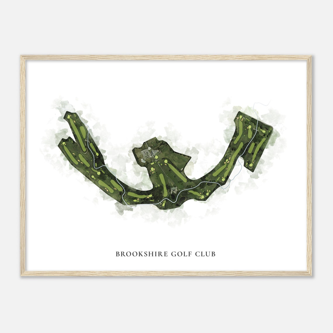 Brookshire Golf Club Indiana Watercolor Golf Course Map Poster