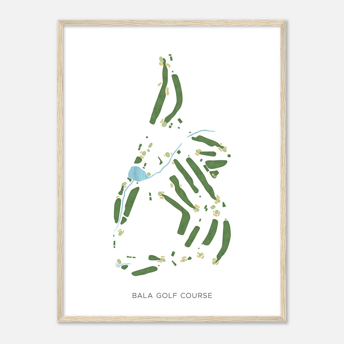 Bala Golf Course Modern Watercolor Minimalist Course Map Poster