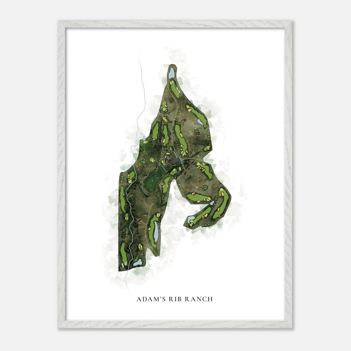 Adams Rib Ranch In Colorado Classic Watercolor Map Golfer Gift Golf Wall Art Golf Poster Print Course Layout - Image 2