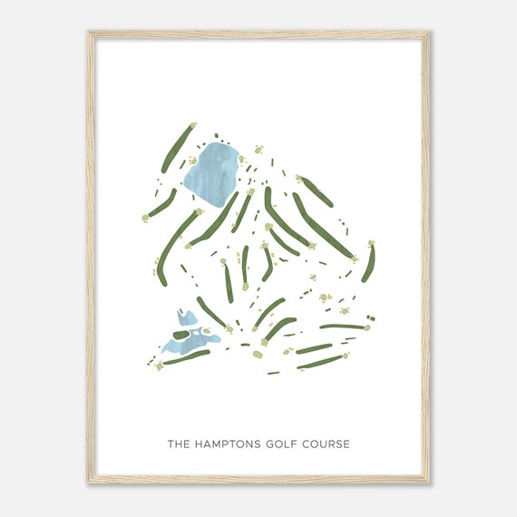 The Hamptons Golf Course Virginia Modern Watercolor Map Golfer Gift Golf Wall Art Golf Poster Print Course Layout