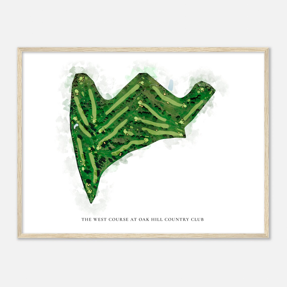 The West Course At Oak Hill Country Club Watercolor Aerial Map Poster - Image 2