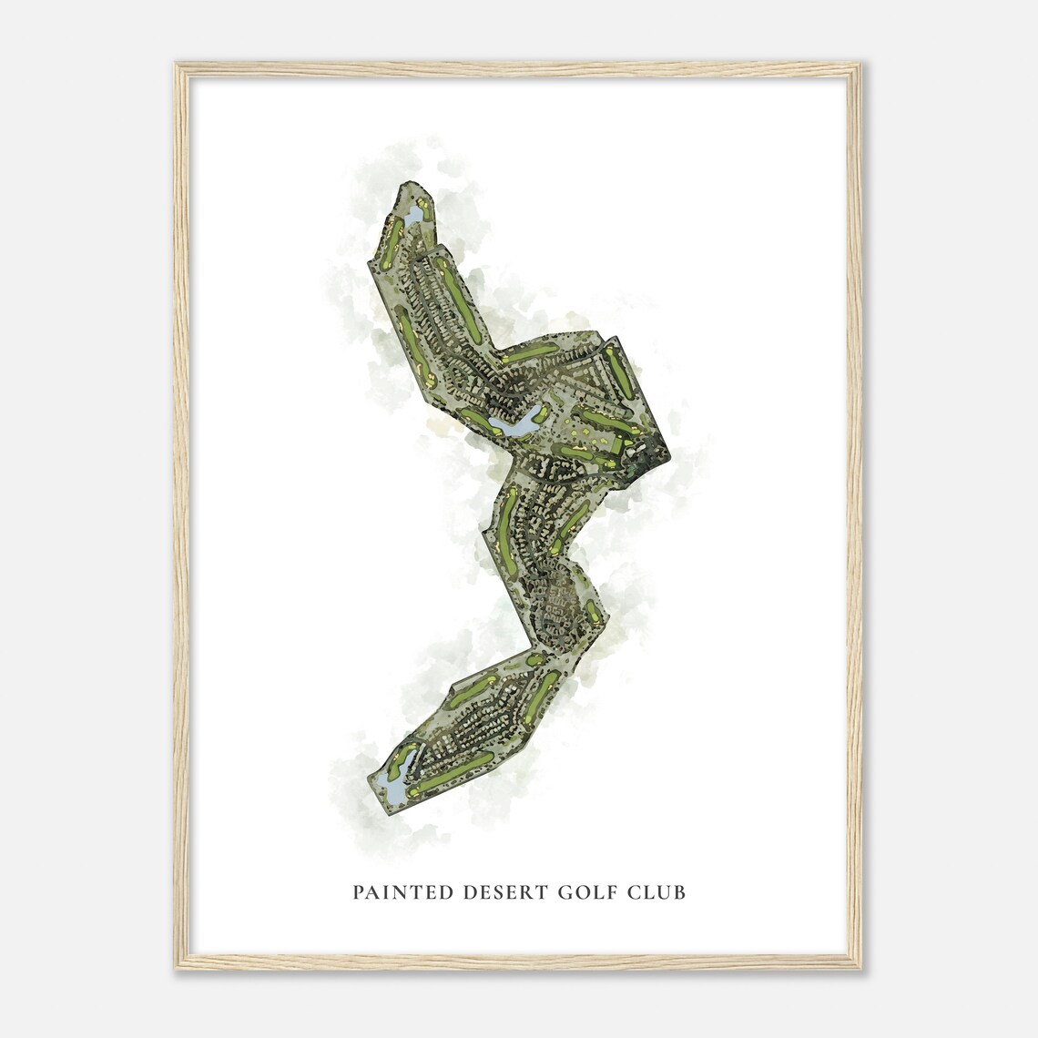 Painted Desert Golf Club Watercolor Aerial Map Golfer Gift Poster - Image 2