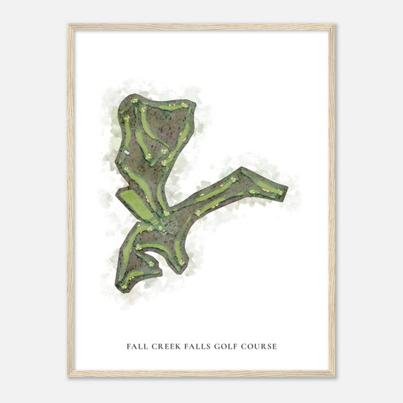 Fall Creek Falls Golf Course Tennessee Classic Watercolor Map Golfer Gift Golf Wall Art Golf Poster Print Course Layout