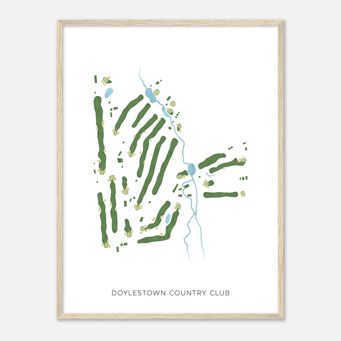 Doylestown Country Club Modern Watercolor Golf Course Map Poster - Image 2