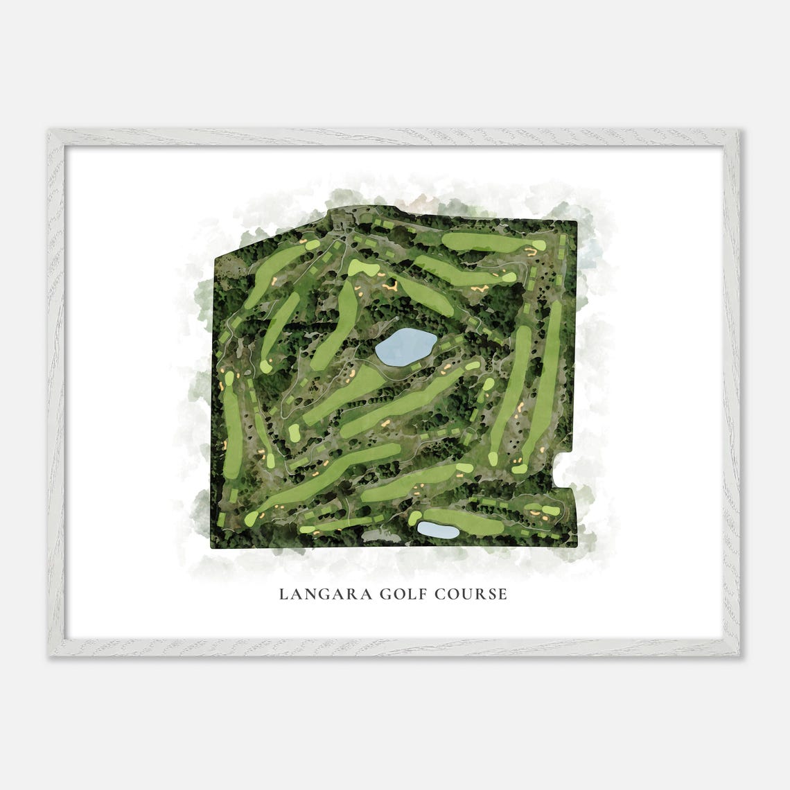 Langara Golf Course Vancouver Canada Classic Watercolor Map Poster - Image 3