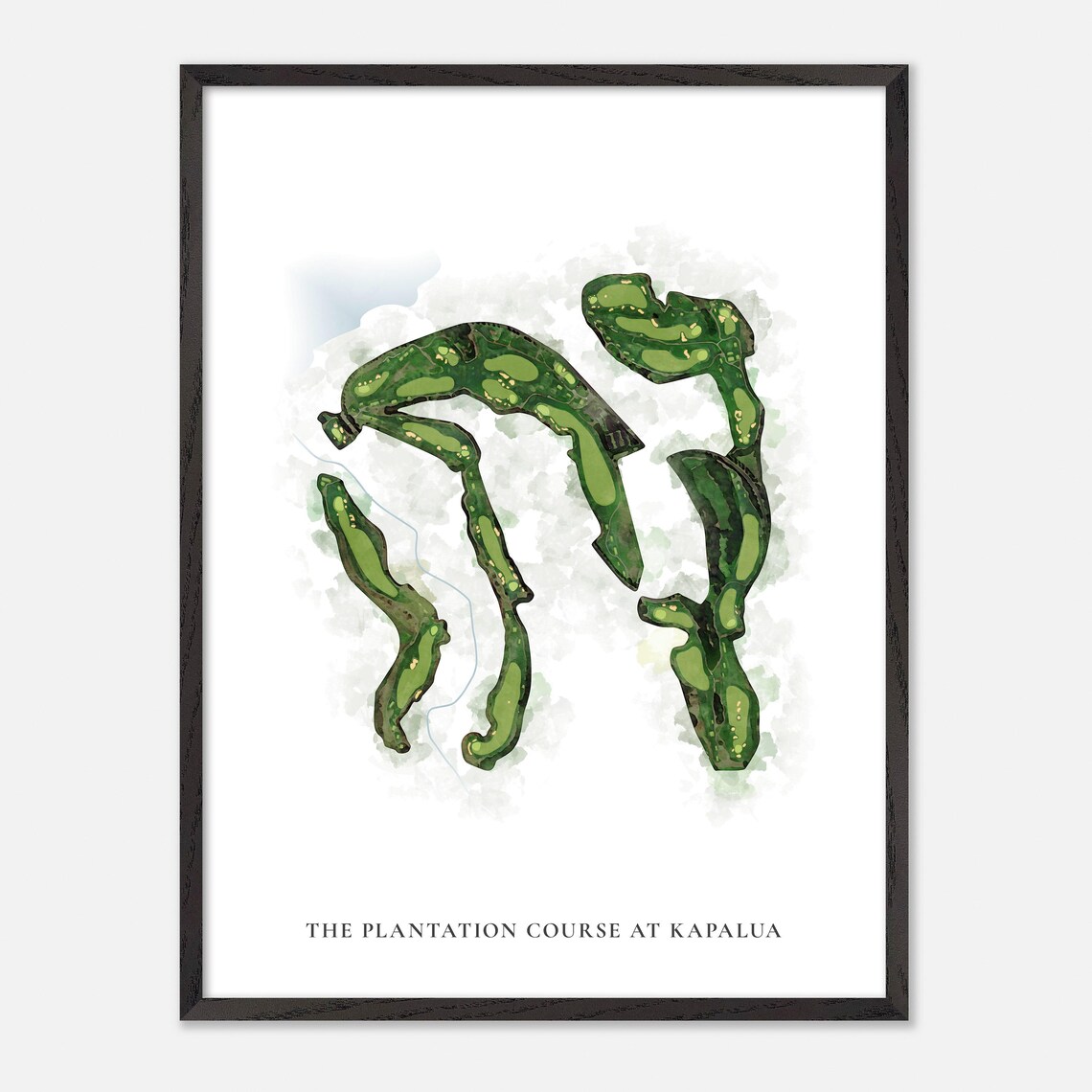 The Plantation Course at Kapalua Watercolor Golf Map - Image 2