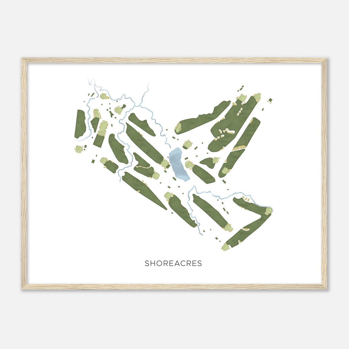 Shoreacres Illinois Modern Watercolor Golf Course Map Poster - Image 2