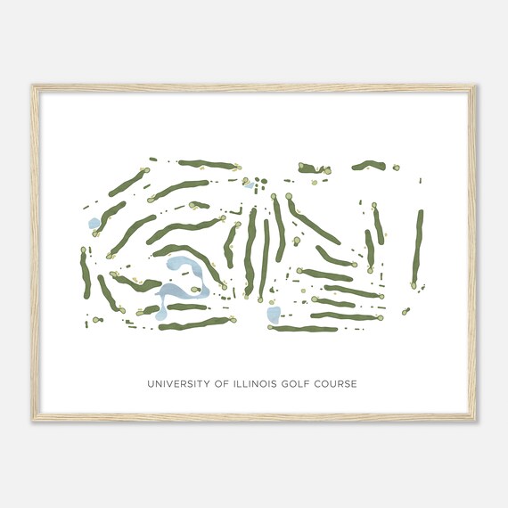 University Of Illinois Golf Course Illinois Modern Watercolor Map Golfer Gift Golf Wall Art Golf Poster Print Course Layout