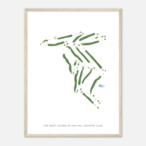 The West Course At Oak Hill Country Club New York Modern Watercolor Map Golfer Gift Golf Wall Art Golf Poster Print Course Layout