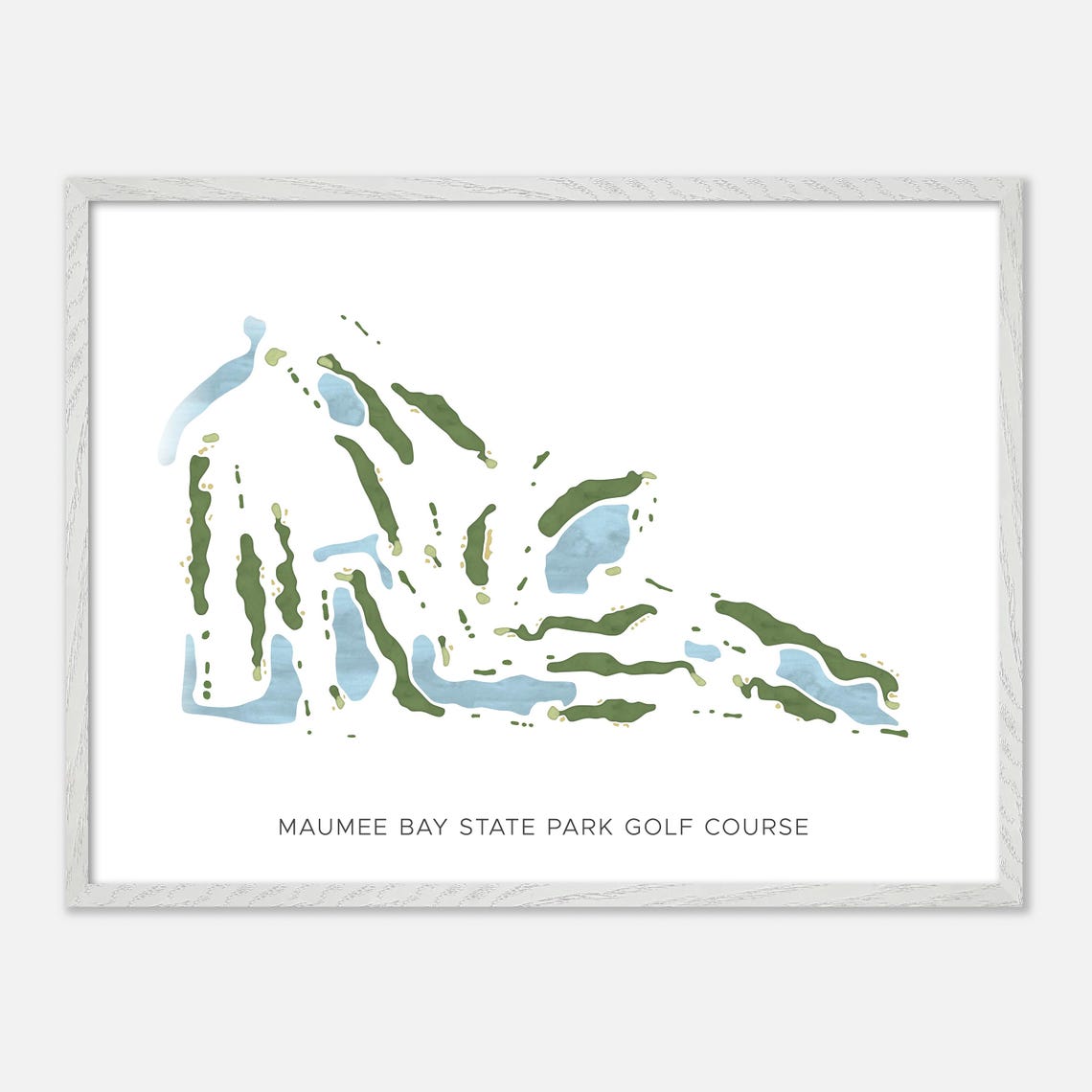 Maumee Bay State Park Golf Course Modern Watercolor Map Poster - Image 4