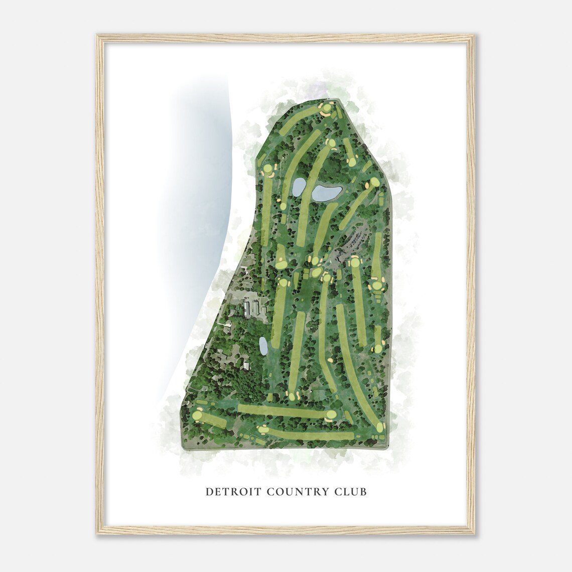 Detroit Country Club Classic Aerial Watercolor Fairway Map Poster - Image 2