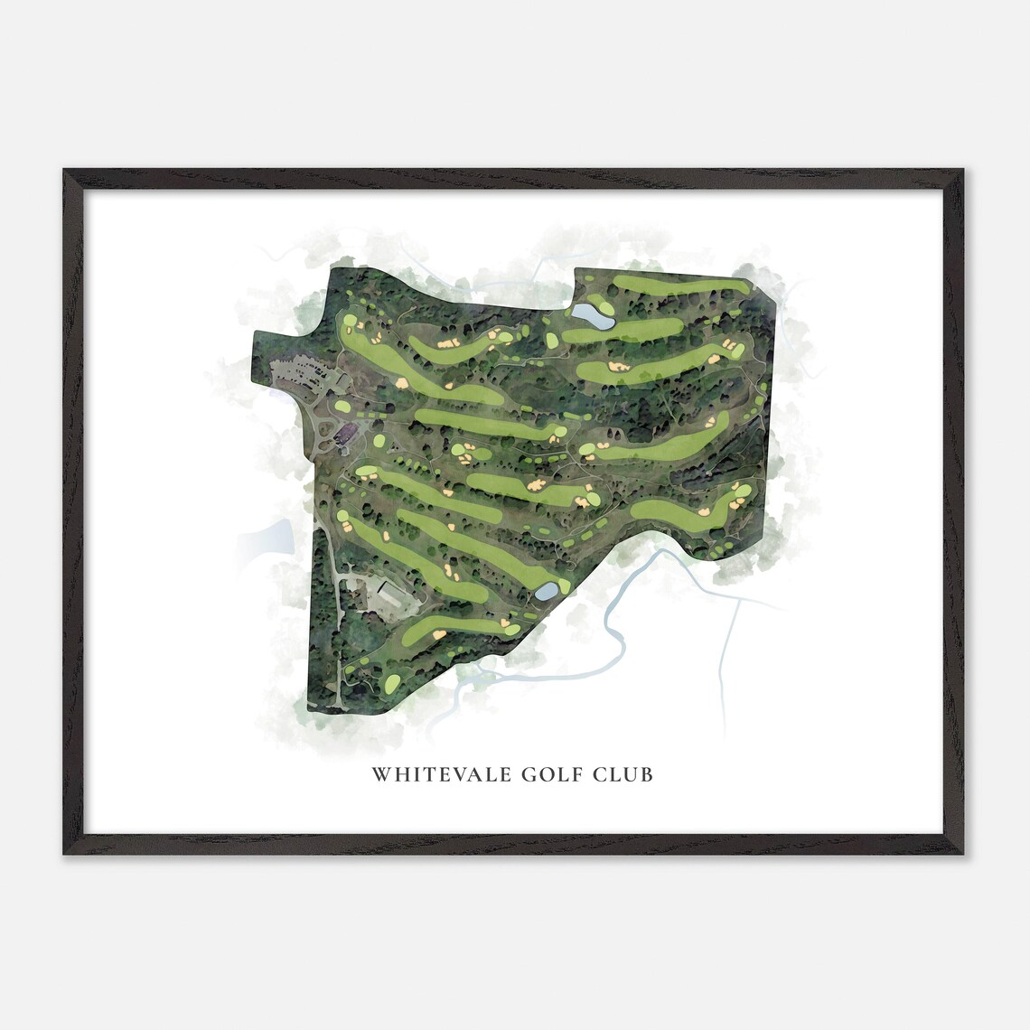 Whitevale Golf Club Pickering Canada Classic Watercolor Golf Map Poster - Image 4