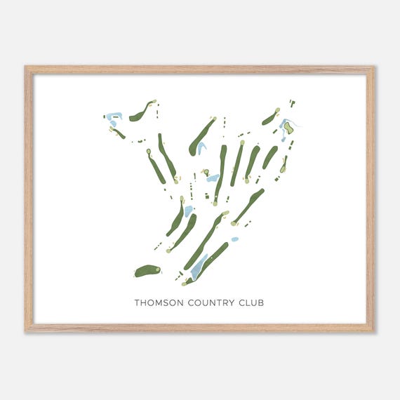 Thomson Country Club Watercolor Map, Golf Poster Print
