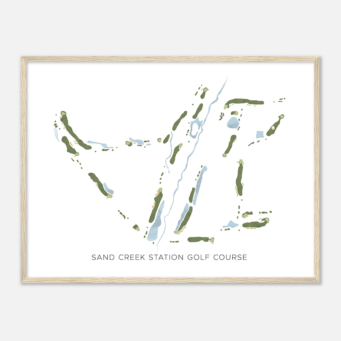 Sand Creek Station Golf Course Kansas Modern Watercolor Map Golfer Gift Golf Wall Art Golf Poster Print Course Layout - Image 2