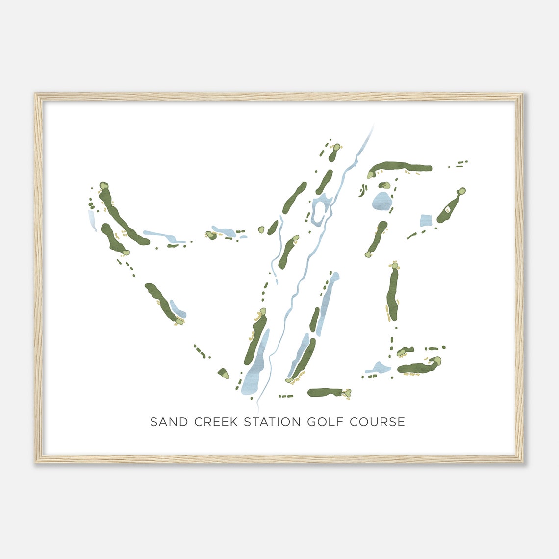 Sand Creek Station Golf Course Watercolor Minimalist Map Poster - Image 2
