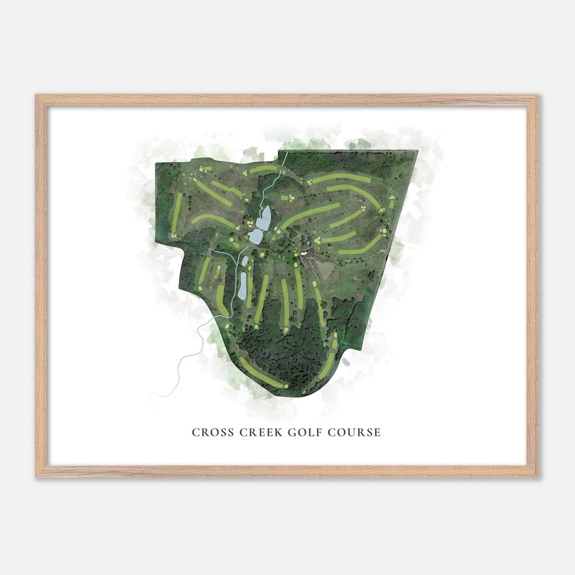 Cross Creek Golf Course Titusville PA Classic Watercolor Golf Poster