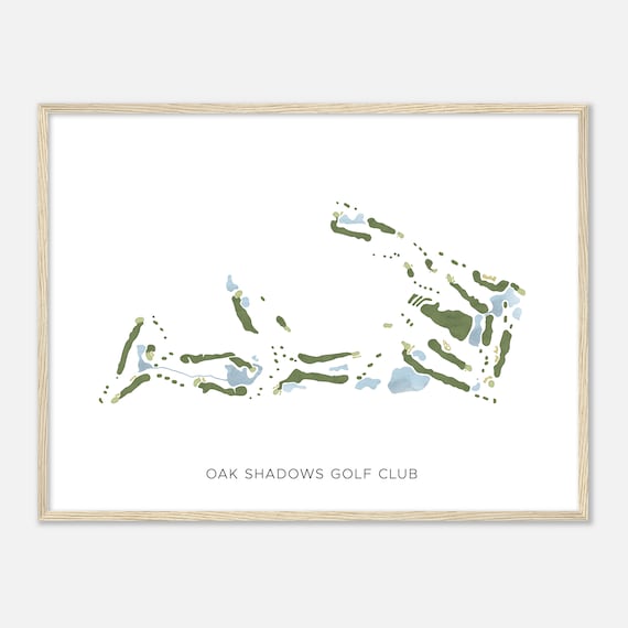 Oak Shadows Golf Club Ohio Modern Watercolor Map Golfer Gift Golf Wall Art Golf Poster Print Course Layout